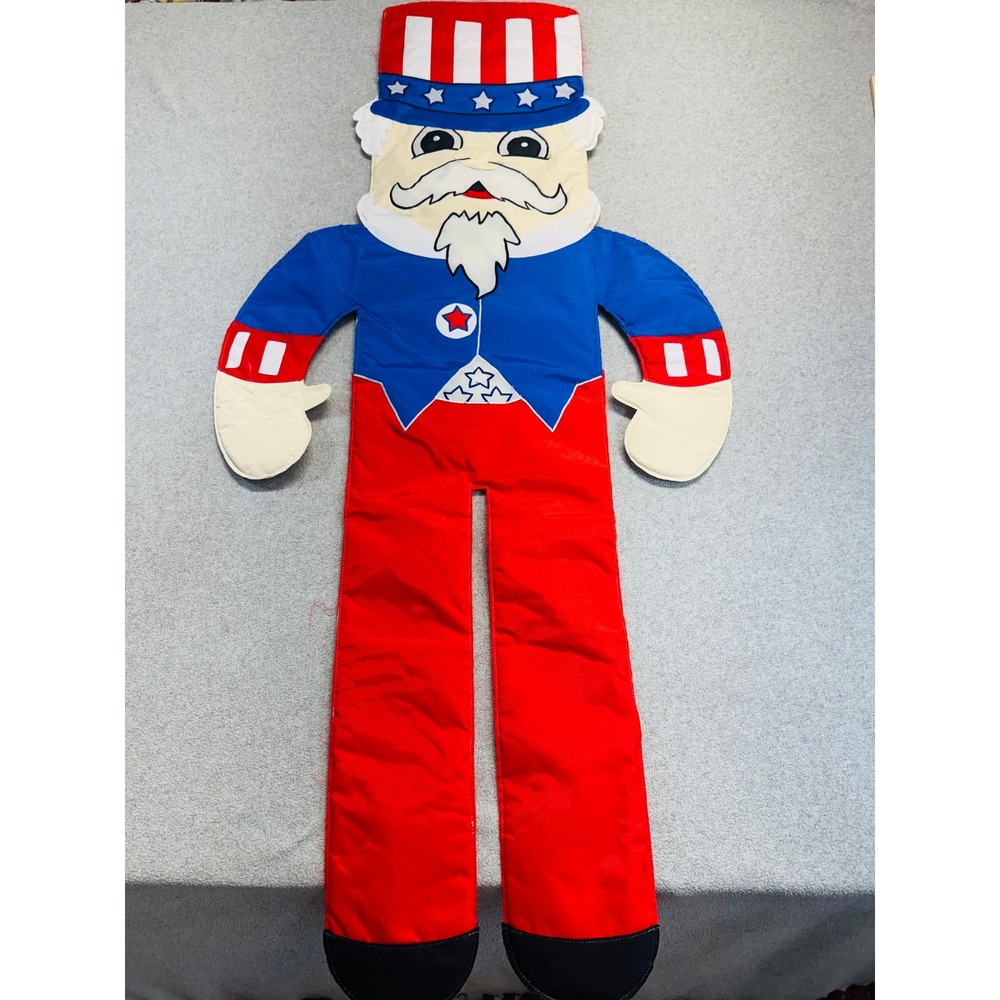 Vintage Style Uncle Sam Patriotic Hanging Decoration Red White Blue USA July 4th